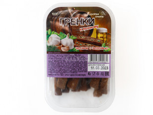 Деревенские гренки со вкусом Шашлыка (Сурские): Сурские гренки Чеснок с зеленью (100 гр)